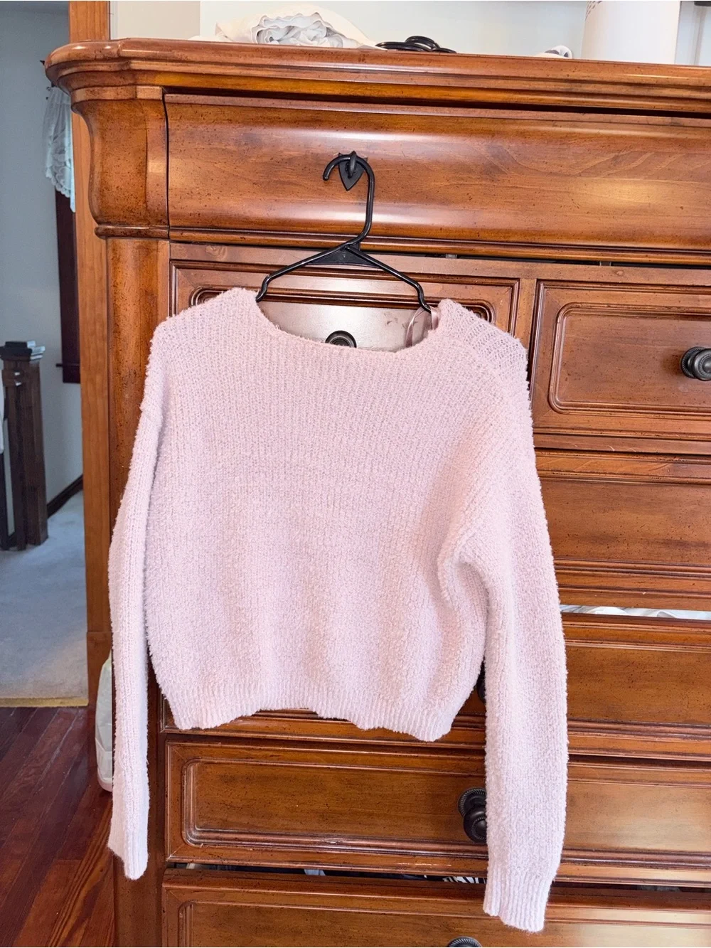 Wild Fable Blush Pink Eyelash Knit Cropped Sweater Women’s Small Soft Cozy - Picture 3 of 7